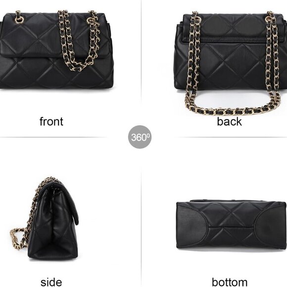 Quilted Crossbody Purses for Women Small Ladies Shoulder Bags with Chain Trendy - Picture 3 of 6